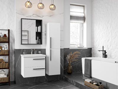 Тумба Ненси 60 подвесная (белая) с раковиной Cersanit Como 60 Misty фото в интернет-магазине Русалия