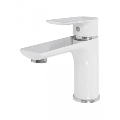 Смеситель для раковины Hansberge H1099W, белый/хром фото в интернет-магазине Русалия