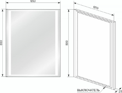 Зеркало "Прованс 65" с подсветкой СС-00000444 Style Line фото в интернет-магазине Русалия