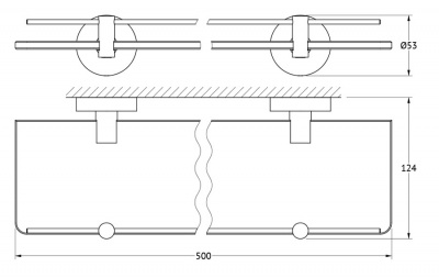 Полка с держателями 50 см HAR 035 Harmonie Artwelle фото в интернет-магазине Русалия