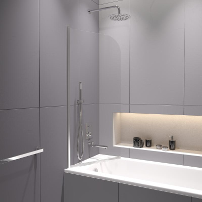 Шторка на ванну RGW SC-109 800, стекло прозрачное, профиль хром фото в интернет-магазине Русалия