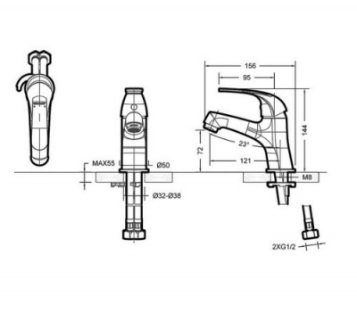 Смеситель для умывальника Fit F1135188CP-RUS Bravat фото в интернет-магазине Русалия
