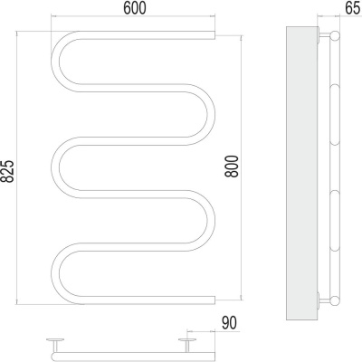 Полотенцесушитель электрический Terminus Ш-обр 60х80 4620768883972 фото в интернет-магазине Русалия