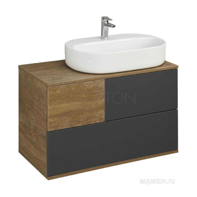 Тумба под раковину AQUATON Терра 85 дуб кантри, антрацит 1A247201TEKA0 фото в интернет-магазине Русалия