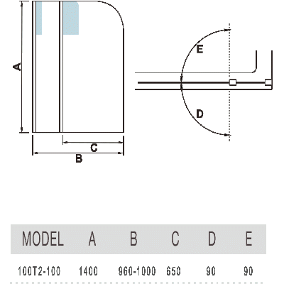 Шторка на ванну 100 см 100T2-100 WW100 WeltWasser фото в интернет-магазине Русалия