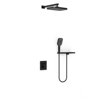 Душевой комплект VSFW-321MT1RMB встраиваемый, термостатический, двухрежимный, черный Vincea фото в интернет-магазине Русалия