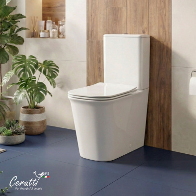 Унитаз напольный Ceruttispa АРНО (ARNO) CT7838 безободковый (620х345х800) фото в интернет-магазине Русалия
