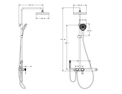 Душевая стойка OLIVE'S KABRERA (4 потока), хром (37294KB) фото в интернет-магазине Русалия
