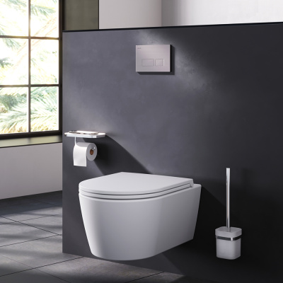 I047031 Pro S, клавиша для инсталляции пневматическая, пластик, матовый никель фото в интернет-магазине Русалия