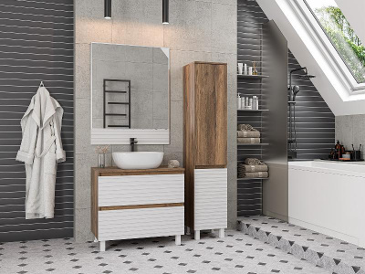 Зеркало Dakota 80 (белое) DAK-01080 Brevita фото в интернет-магазине Русалия