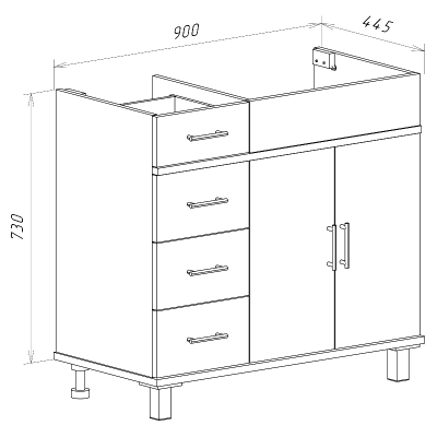 Тумба Купер 90 правая с раковиной Эстет Барселона 90 правая Misty фото в интернет-магазине Русалия