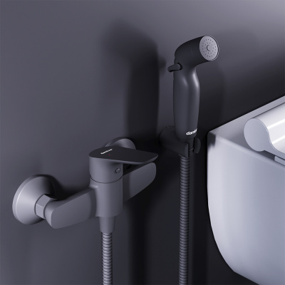 778000300 Jupiter смеситель с гигиеническим душем, чёрный Damixa фото в интернет-магазине Русалия