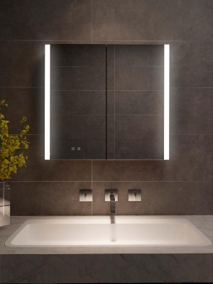 Шкаф зеркало для ванной с подсветкой Aquatek AQ7109-MLC, прямоугольное, сенсорное управление, 1000*700*133 фото в интернет-магазине Русалия