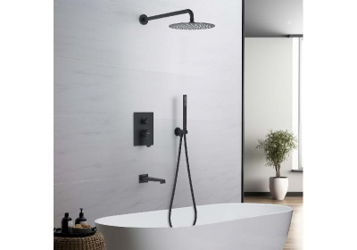 Set 4 в 1 душевой комплект AQUATEK, матовый черный AQ1273MB ОБЕРОН фото в интернет-магазине Русалия