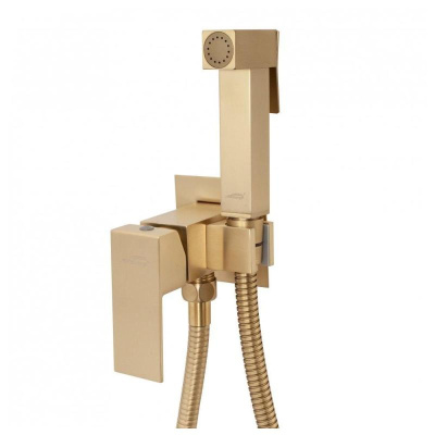 Гигиенический душ со смесителем встраиваемый Hansberge H3077MG, матовое золото фото в интернет-магазине Русалия