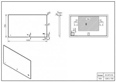 Зеркало ESBANO ES-2073 YDS 120x70 ESBANO фото в интернет-магазине Русалия