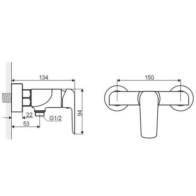 Смеситель для душа EXCELLENT Clever ARAC.4108CR (хром) фото в интернет-магазине Русалия