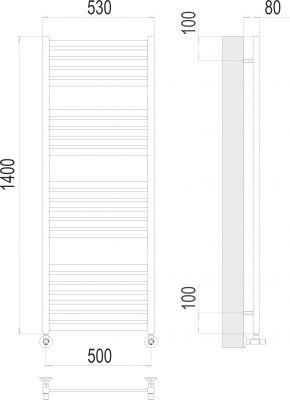 Водяной полотенцесушитель Тоскана П23 500х1400 4670078530899 Terminus фото в интернет-магазине Русалия
