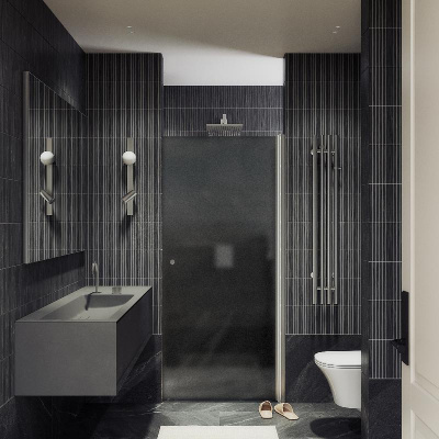 Душевая дверь на монопетле 1980*600 Стекло 6 мм Графит матовый MGD-813-5 Maybah Glass фото в интернет-магазине Русалия