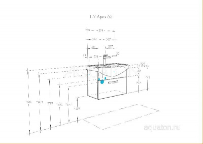 Тумба под раковину AQUATON Ария 65 белый 1A134001AA010 фото в интернет-магазине Русалия