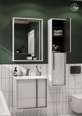 Зеркальный шкаф AQUATON Ривьера 60 белый матовый 1A238902RVX20 фото в интернет-магазине Русалия