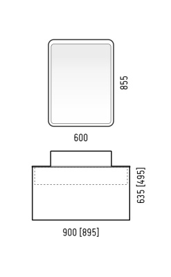 Зеркало-шкаф "Рино 60/С" универсальное, белое Corozo фото в интернет-магазине Русалия