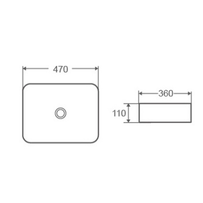 Раковина накладная DK Berlin DT1431216, 470*360*110мм, белый (DT1431216) фото в интернет-магазине Русалия