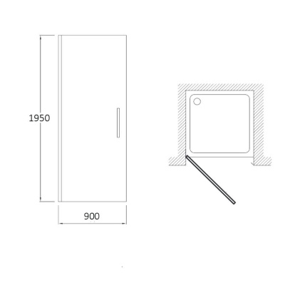 Распашная дверь для душа 90 Granada D90.11 Cromo Alvaro Banos фото в интернет-магазине Русалия
