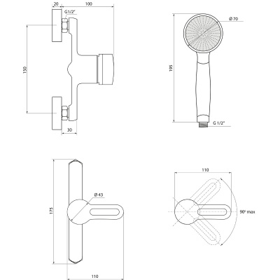 Смеситель Славен для душа Город Т (СЛ-ОД-Т40) фото в интернет-магазине Русалия