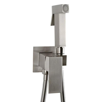 Гигиенический душ со смесителем встраиваемый FILARETE Fing FL101NK, никель фото в интернет-магазине Русалия