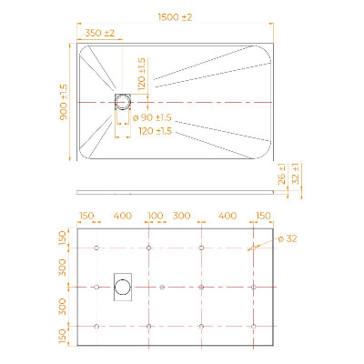 Душевой поддон прямоугольный RGW TSS-W Белый 90x150, стеклокомпозит фото в интернет-магазине Русалия