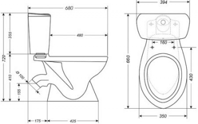 Унитаз - компакт с сиденьем дюропласт Бриз 1WH302138 Сантек фото в интернет-магазине Русалия