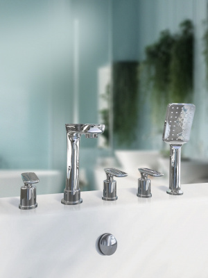 Смеситель для ванны на 5 отверстий AltroBagno Aperto 020102 Cr AltroBagnoAperto020102Cr фото в интернет-магазине Русалия