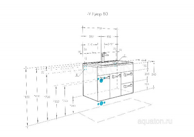 Тумба под раковину AQUATON Диор 80 белый 1A167801DR010 фото в интернет-магазине Русалия