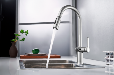 Смеситель ESKO для кухни вытяжной с дисплеем (K15 LED) фото в интернет-магазине Русалия