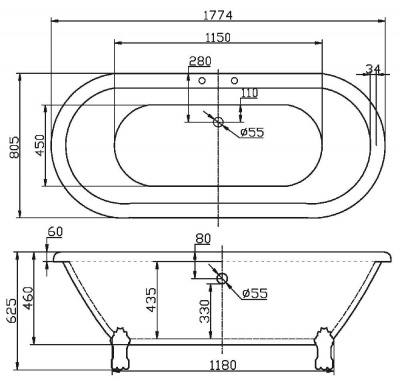 Акриловая ванна BELBAGNO BB21 фото в интернет-магазине Русалия