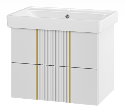 Тумба Vega 70 подвесная (белая) с раковиной Dreja Q 70 Brevita фото в интернет-магазине Русалия