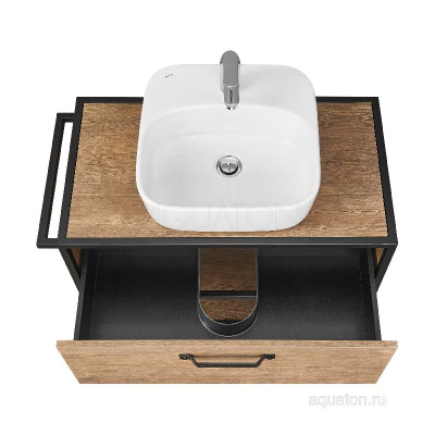 Тумба под раковину AQUATON Лофт Фабрик 80 дуб кантри 1A242401LTDY0 фото в интернет-магазине Русалия