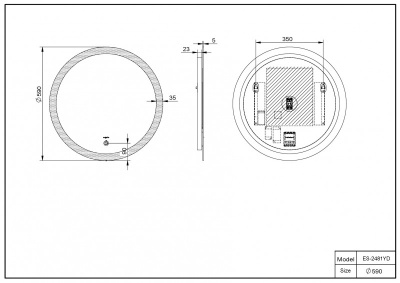 Зеркало ESBANO ES-2481 YD 59x59 ESBANO фото в интернет-магазине Русалия