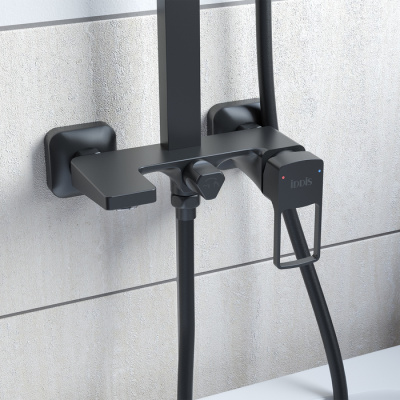 Смеситель с верхним душем черный IDDIS Bild (BILBL1Fi06) фото в интернет-магазине Русалия