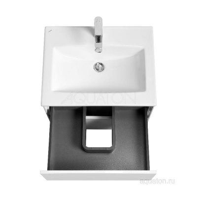 Тумба под раковину AQUATON Сохо 60 белый глянец 1A258001AJ010 фото в интернет-магазине Русалия