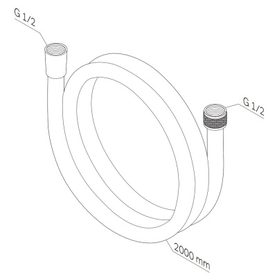 F0420B00 Душ.шланг монолитный 2000 мм, хром AM.PM фото в интернет-магазине Русалия