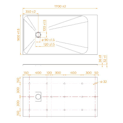 Душевой поддон прямоугольный RGW TSS-W Белый 90x170, стеклокомпозит фото в интернет-магазине Русалия