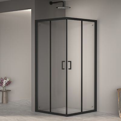 Душевой уголок RGW PA-39B 100х100, стекло - прозрачное, профиль черный фото в интернет-магазине Русалия