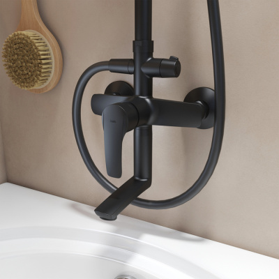 Душевая система IDDIS с изливом черный матовый Ray (RAYBL3Fi06) фото в интернет-магазине Русалия