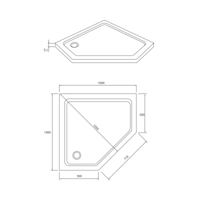 Душевой уголок С ПОДДОНОМ трапеция RUSH 3в1 PALM 100х100 PL1010set фото в интернет-магазине Русалия