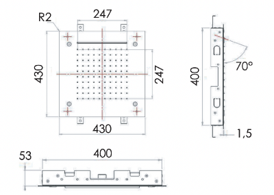 Верхний душ потолочный 43 см Remer 357SFS43NC фото в интернет-магазине Русалия