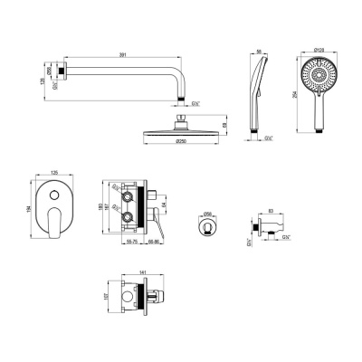 Смеситель Lemark Ortus для душа, встраиваемый (LM11329C) фото в интернет-магазине Русалия