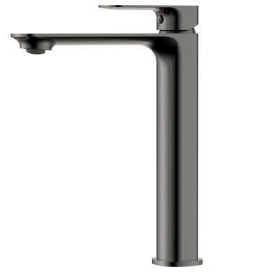 AQM6314GM Monza Смеситель для накладной раковины однорычажный, Gun metal AQUAme фото в интернет-магазине Русалия