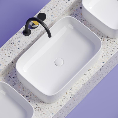 Умывальник чаша накладная прямоугольная Element 605*380*150мм CN6053 Ceramica Nova фото в интернет-магазине Русалия